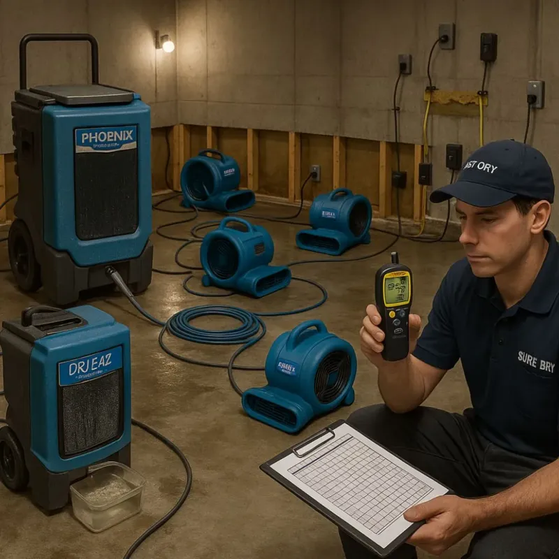 Structural Drying and Dehumidification process in Flora, MS